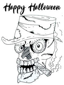 Happy Halloween Mummy Skull