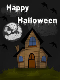 Spooky Haunted House Halloween Card
