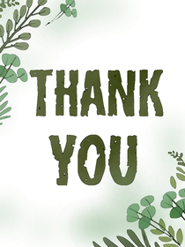 Green Botanical Thank You Card