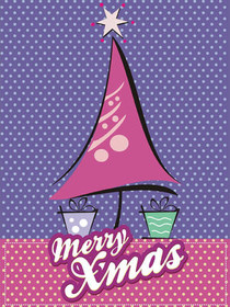 Merry Xmas Modern Tree Card