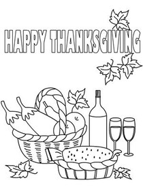Happy Thanksgiving Coloring Card