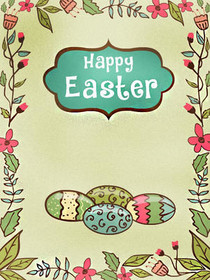 Happy Easter Floral Greeting Card