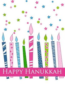 Colorful Hanukkah Candles Greeting Card