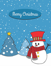 Merry Christmas Snowman Card