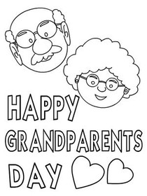 Happy Grandparents Day Coloring Card