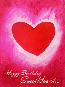 Happy Birthday Sweetheart Heart Card