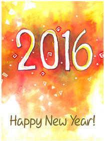 2016 Happy New Year Greeting Card