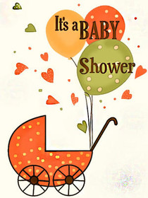 Baby Shower Carriage with Balloons