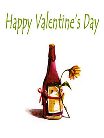 Happy Valentine's Day Wine Card