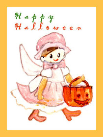 Happy Halloween Cute Girl Card