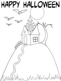 Haunted House Halloween Greeting Card