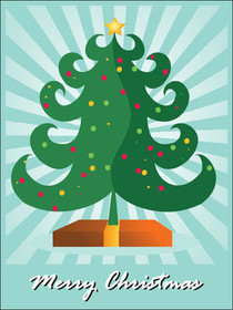 Retro Spiral Christmas Tree Card