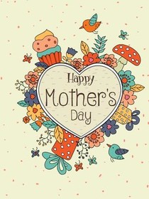 Happy Mother's Day Floral Heart Card