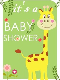 It's a Girl Baby Shower Giraffe Card