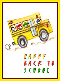 Happy Back to School Bus Card