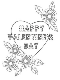 Happy Valentine's Day Heart Coloring Card
