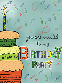 Colorful Birthday Party Invitation