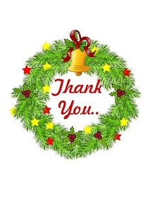 Christmas Thank You Wreath Card