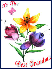 Best Grandma Floral Greeting Card