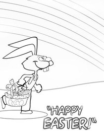 Happy Easter Bunny Coloring Card