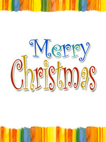 Colorful Merry Christmas Greeting Card