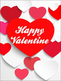 Happy Valentine Red Heart Greeting Card