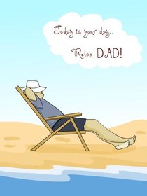 Dad Relaxing on Beach Father's Day Card