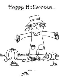 Happy Halloween Scarecrow Greeting Card