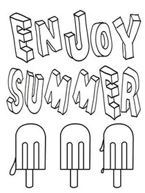 Enjoy Summer Popsicle Coloring Card