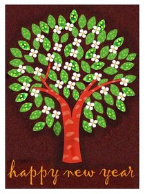 Happy New Year Tree Greeting Card