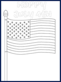July 4th American Flag Coloring Card