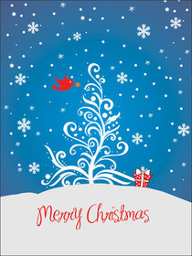 Merry Christmas Blue Snowflake Card