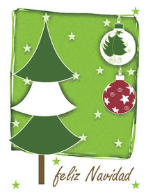 Feliz Navidad Christmas Tree Card