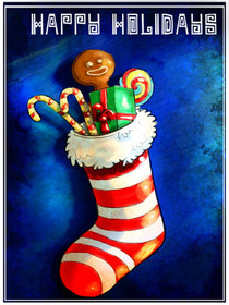 Happy Holidays Stocking Card