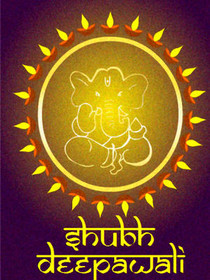 Shubh Deepavali Golden Ganesha
