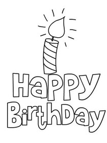 Happy Birthday Candle Coloring Card