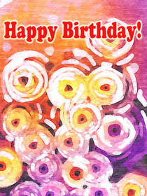 Colorful Roses Birthday Greeting