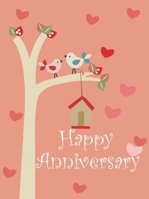 Happy Anniversary Love Bird Card