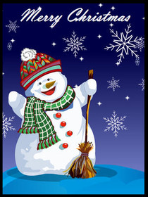 Cheerful Snowman Christmas Card