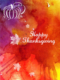 Happy Thanksgiving Watercolor Card