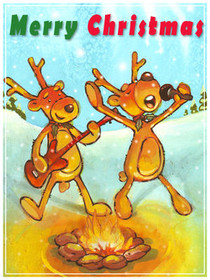 Merry Christmas Reindeer Celebration