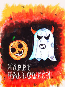 Happy Halloween Spooky Characters