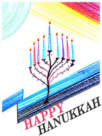 Happy Hanukkah Menorah Greeting Card