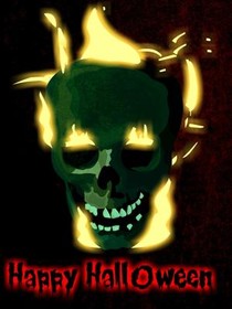 Neon Skull Halloween Greeting