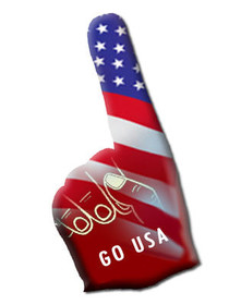 USA Olympic Foam Finger Greeting Card