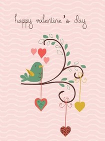 Happy Valentine's Day Bird Card