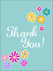 Colorful Flowers Thank You Card