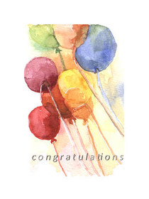Watercolor Balloons Congratulations