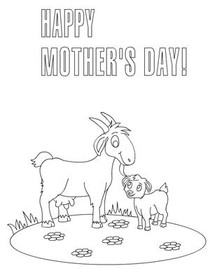 Happy Mother's Day Goat Family