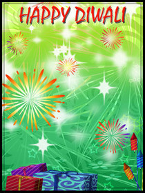 Happy Diwali Fireworks Greeting Card